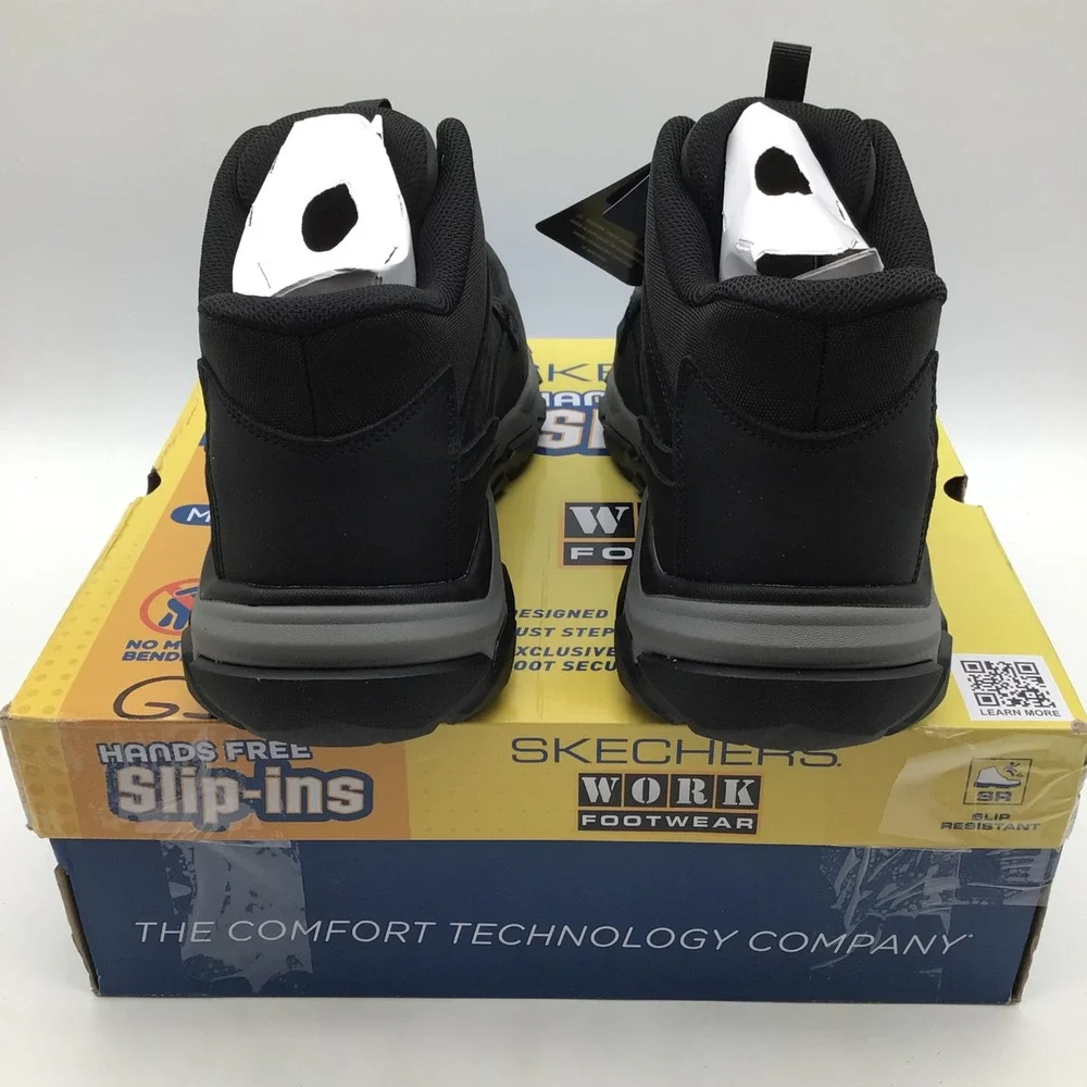 Skechers Work Slip-ins Santoro ST Carbon Nano-Toe Work Boots Black Size 10.5 NEW